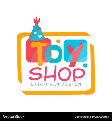 Toy shop logo original design kids store baby Vector Image