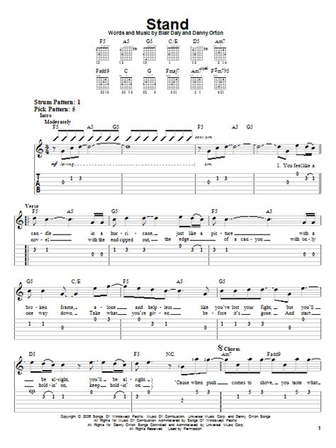 Stand by Rascal Flatts - Easy Guitar Tab - Guitar Instructor