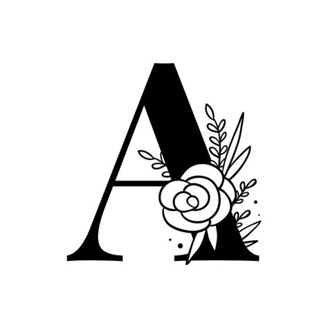 Letter A Floral Alphabet Design