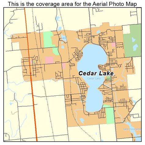 Aerial Photography Map of Cedar Lake, IN Indiana