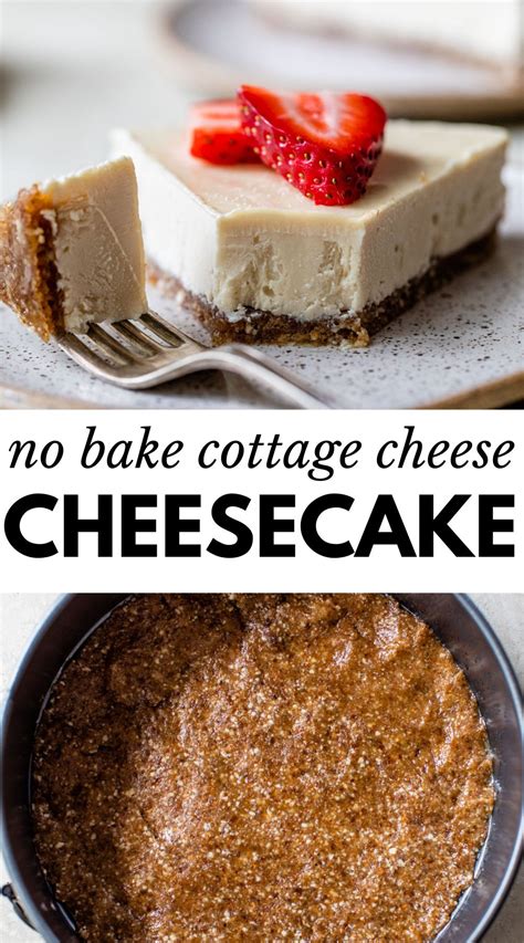 No Bake Cottage Cheese Cheesecake - The Almond Eater