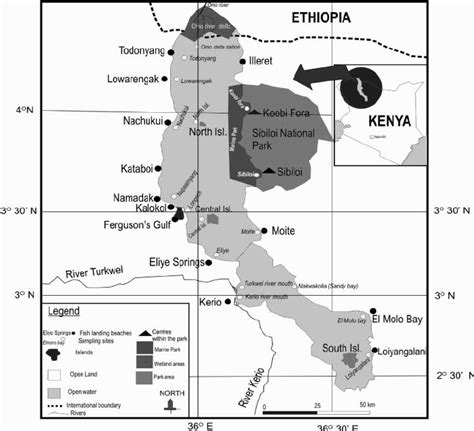 Map of Lake Turkana showing sampled points. | Download Scientific Diagram