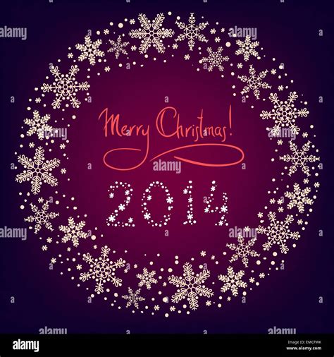 Christmas wreath background with snowflakes Stock Vector Image & Art - Alamy