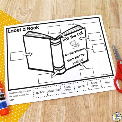 Parts of a Book Poster & Worksheet (Free Printables)