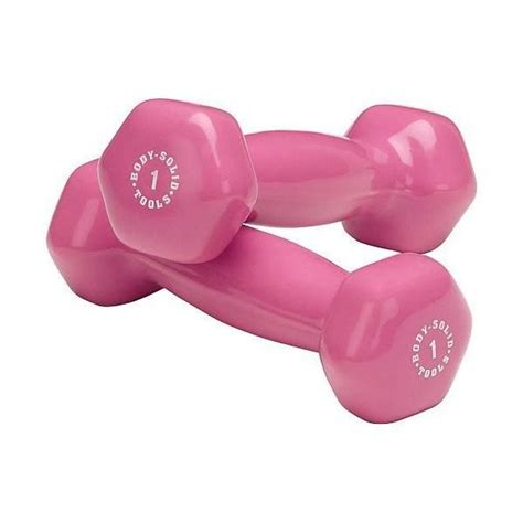 Body Solid Vinyl Dumbbell in Pink – 1 lb. Pair | Dumbbells, Vinyl, Dumbbell