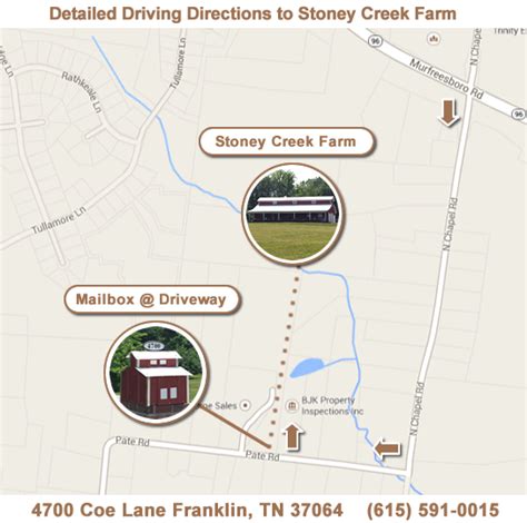 Map & Directions - Stoney Creek Farm