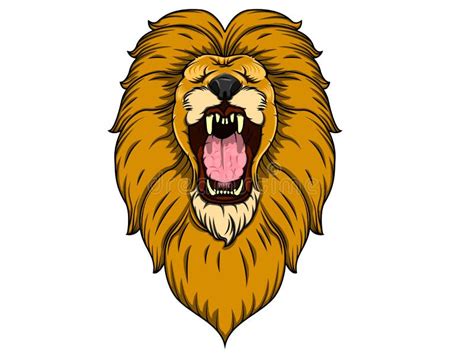 Snarling lion head stock vector. Illustration of drawn - 39367739