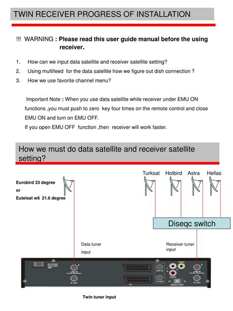 PPT - How can we input data satellite and receiver satellite setting ...