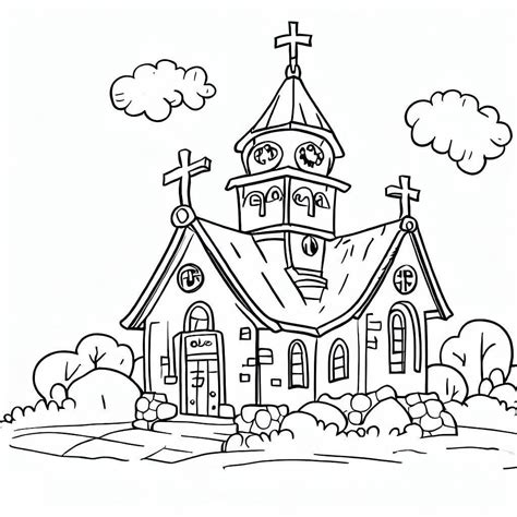 Coloriage Une Église - télécharger et imprimer gratuit sur ColoriageEnfant.Com