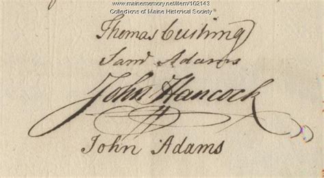 Item 102143 - John Hancock signature, Dec. 17, 1770 - Vintage Maine Images