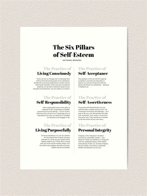 The Six Pillars of Self-Esteem Summary | Self esteem books, Self esteem ...