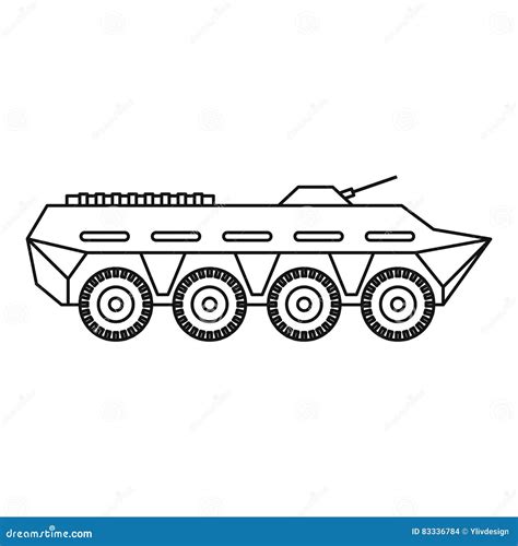 Army Battle Tank Icon, Outline Style Stock Vector - Illustration of military, style: 83336784