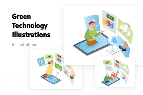 Premium Green Technology Illustration pack from Nature Illustrations