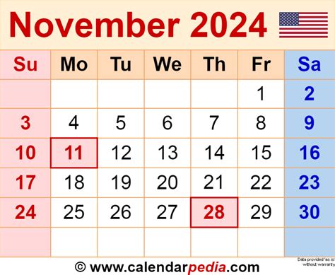 Calendar November 2024 Printable Editable - 2024 CALENDAR PRINTABLE