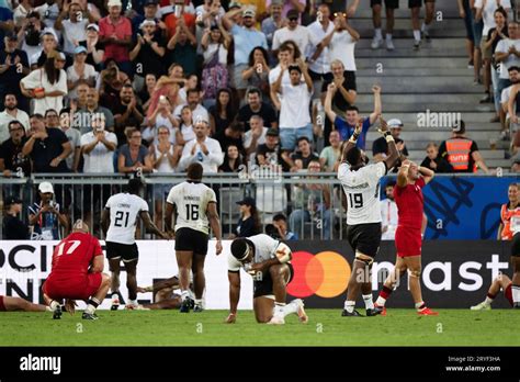 Fiji Team Group after the 2023 Rugby World Cup Pool C match between ...