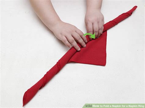 4 Ways to Fold a Napkin for a Napkin Ring - wikiHow