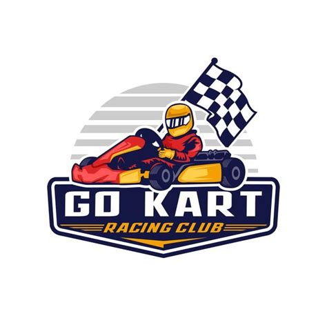 the go kart racing club logo is shown with a person driving a race car