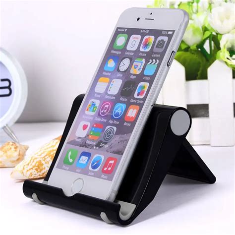 Universal Foldable Black Mobile Phone Stand Flexible Desk Phone Holder For Samsung Note2 Note3 ...