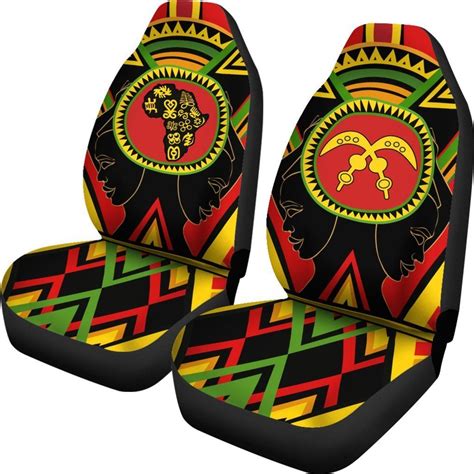 Greek Life Car Seat Covers Adinkra Akofena Set Of 2 Shipping from the US. Easy 30 day return ...