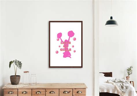 Let'S Go Girls Cheerleader Poster PRINTABLE ART, Pink Preppy Wall Art ...