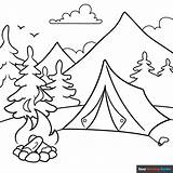 Camping Coloring Page  Easy Drawing Guides sketch template