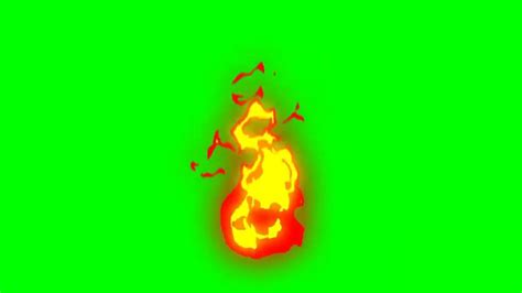 Hand Drawn Cartoon Fire Animation on Green Screen Background Video Fire Animation, Green Screen ...