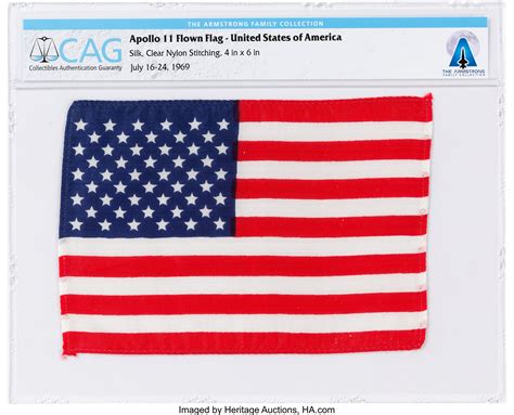 Apollo 11 Flown American Flag Directly From The Armstrong Family | Lot #50077 | Heritage Auctions