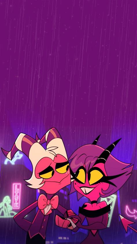 two cartoon characters hugging in the rain