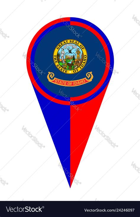 Idaho map pointer location flag Royalty Free Vector Image