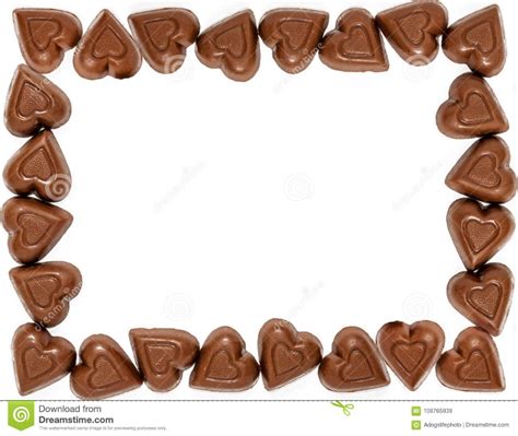 Valentines Day Chocolate Heart Border Stock Image - Image of sweet, sugar: 108765939 | Heart ...