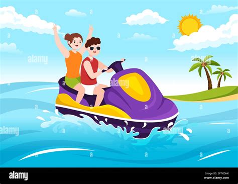 Playing Banana Boat and Jet Ski Holidays on the Sea in Beach Activities ...