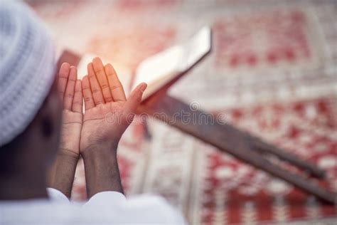 Religious Black Muslim Man Praying Inside the Mosque Stock Image - Image of human, arabic: 199815563