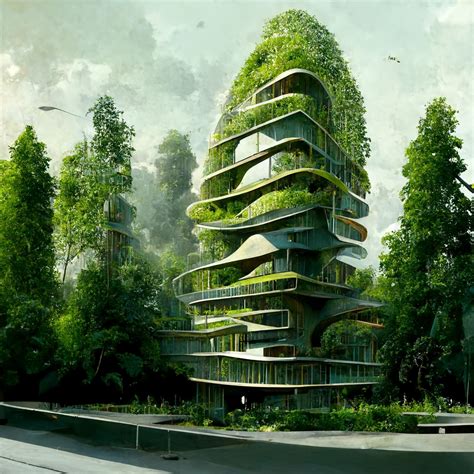 Realistic AI art- biophilic solarpunk architectural concepts, on ArtStation at https://www ...