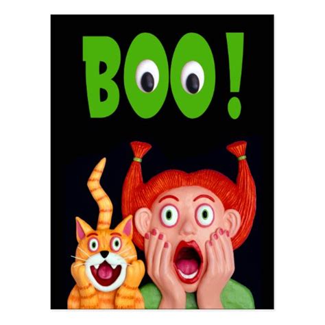 Scary Halloween Boo Postcard | Zazzle.com