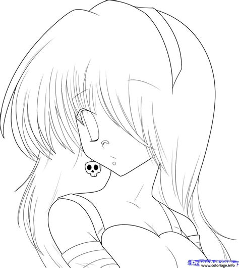 Coloriage fille manga 48 - JeColorie.com