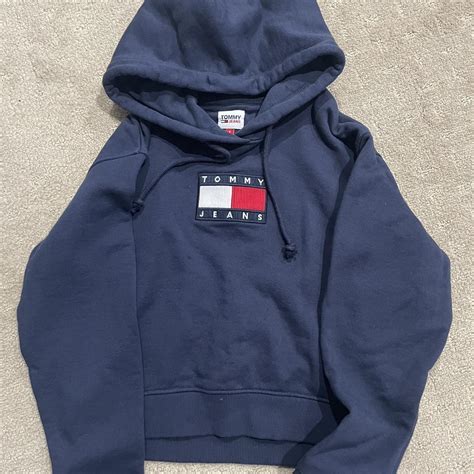 Navy Tommy jeans hoodie S - Depop