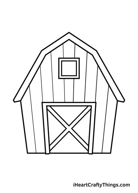 Barn Drawing - How To Draw A Barn Step By Step