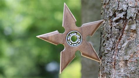 How to make Shuriken Fidget Spinner (Wooden Ninja Star) DIY - YouTube