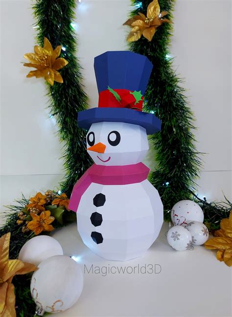 Snowman, Papercraft Snowman, Papercraft Christmas, Christmas Decor ...