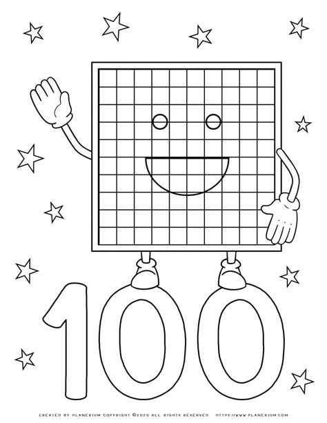Number Blocks Coloring Page 100