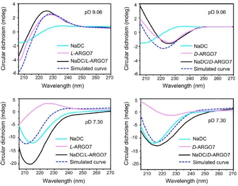 Comparison between the simulated and experimental circular dichroism ...