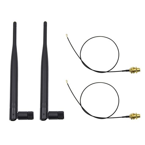 Highfine 2 x 2.4GHz 6dBi Indoor Omni-Directional WiFi Antenna 802.11n/b ...