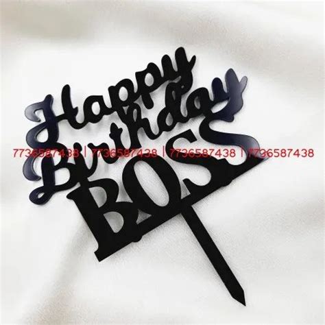 Black 12 Pcs Happy Birthday Boss Cake Topper, Packaging Type: Packet at Rs 20/piece in Kannur