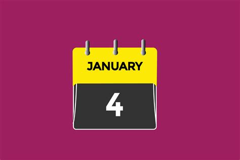 january 4 calendar date reminder,calendar 4 january date template 23565481 Vector Art at Vecteezy