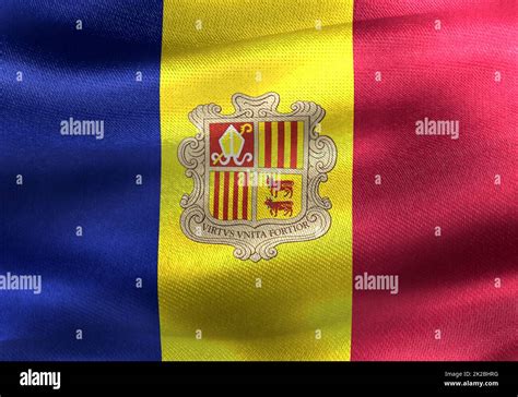 Andorra flag - realistic waving fabric flag Stock Photo - Alamy