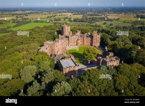 Peckforton Castle Cheshire Castle and wedding venue aerial photograph ...