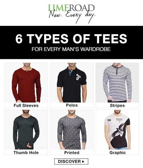 6 types of tees | Long sleeve tshirt men, Men's wardrobe, Tees