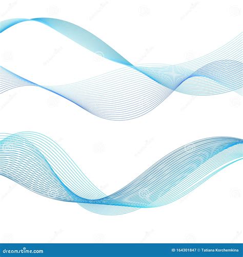 Blue Vector Wave on a White Background Stock Illustration ...