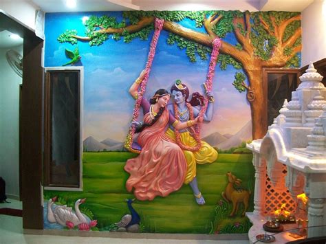 Multicolor Fiber Radha Krishna Wall Mural Art, Size: 8 X 8 Feet at Rs 175000/piece in Ahmedabad