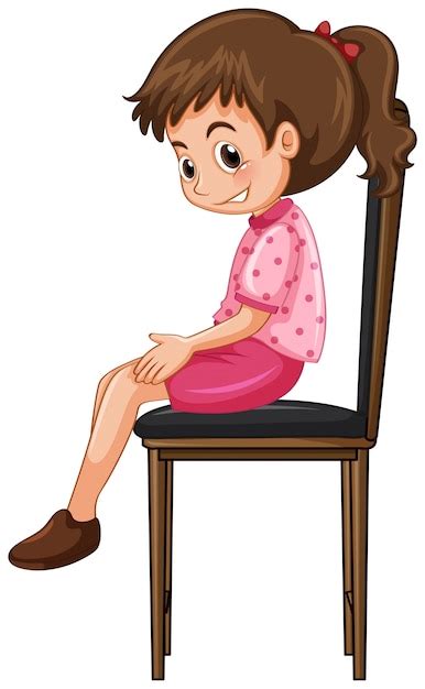 Little girl sitting on big chair Vector | Free Download